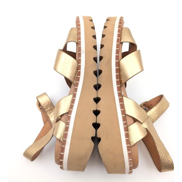 Söfft Ruthie Ankle Strap Platform Wedge Sandals Women's Gold Size US9.5M EU40 - Picture 5 of 10